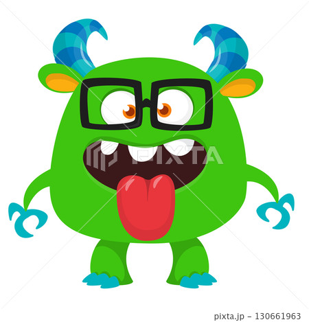 Cartoon funny monster character design with funny face expression. Halloween vector illustration Cartoon funny monster character design with funny face expression. Halloween vector illustration 130661963