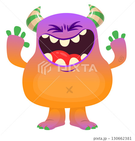 Cartoon cute monster character design vector illustration isolated Cartoon cute monster character design vector illustration isolated 130662381