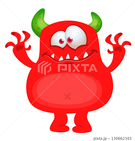 Cartoon cute monster character design vector illustration isolated 130662383
