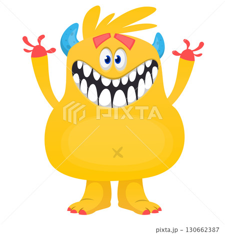 Cartoon cute monster character design vector illustration isolated 130662387