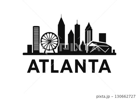 City skyline with iconic buildings and landmarks, Atlanta City skyline with iconic buildings and landmarks, Atlanta 130662727