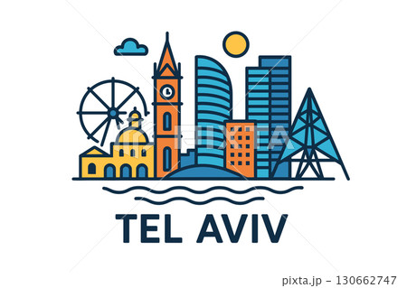 City skyline with iconic buildings and landmarks, Tel Aviv City skyline with iconic buildings and landmarks, Tel Aviv 130662747