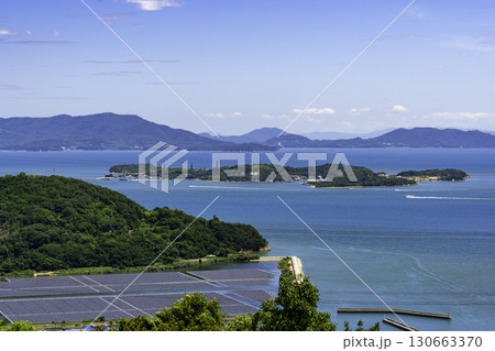 瀬戸内海　久々井太陽光発電所と犬島　岡山県岡山市 130663370