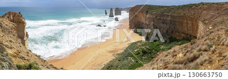 View of landscape and seascape the Twelve Apostles location is beautiful good view point at great ocean road australia 130663750
