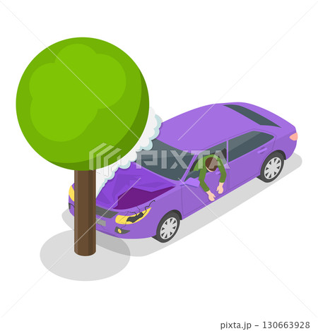 3D Isometric Flat Vector Illustration of Accidents On Road, Transport Vehicles Emergency. Item 3 3D Isometric Flat Vector Illustration of Accidents On Road, Transport Vehicles Emergency. Item 3 130663928