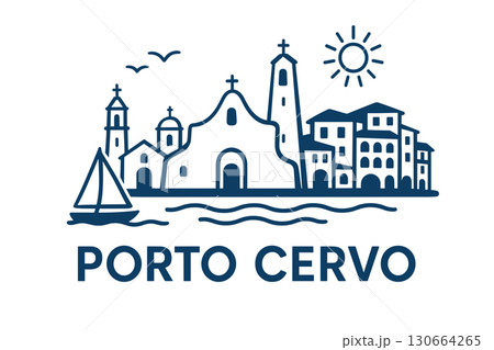 City skyline with iconic buildings and landmarks, Porto Cervo City skyline with iconic buildings and landmarks, Porto Cervo 130664265