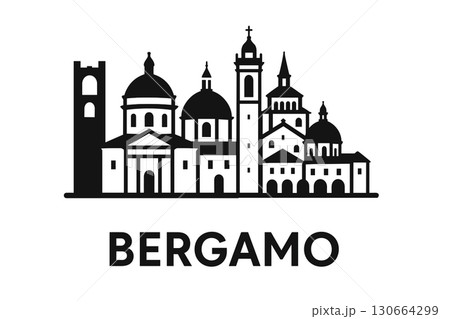 City skyline with iconic buildings and landmarks, Bergamo City skyline with iconic buildings and landmarks, Bergamo 130664299
