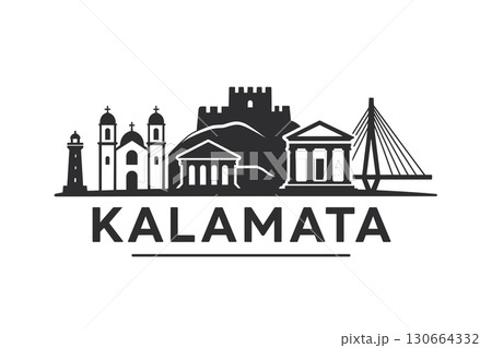 City skyline with iconic buildings and landmarks, Kalamata 130664332