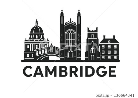 City skyline with iconic buildings and landmarks, Cambridge 130664341