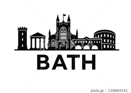City skyline with iconic buildings and landmarks, Bath 130664342
