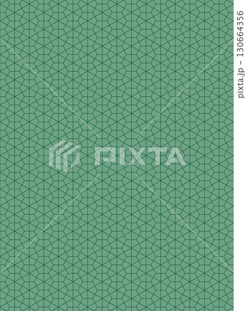 深緑の積石亀甲の背景 130664356