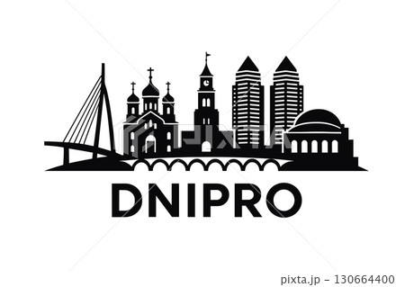 Dnipro city skyline with iconic buildings and landmarks Dnipro city skyline with iconic buildings and landmarks 130664400