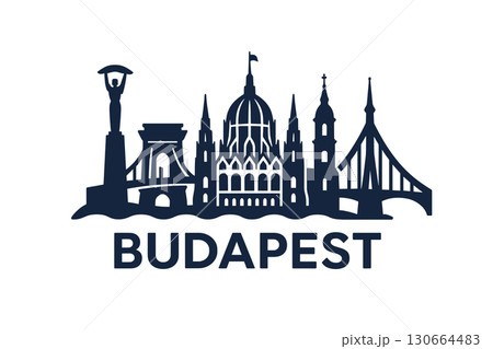 Budapest city skyline with iconic buildings and landmarks 130664483