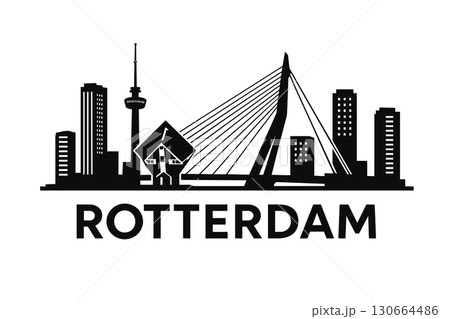 Rotterdam city skyline with iconic buildings and landmarks Rotterdam city skyline with iconic buildings and landmarks 130664486