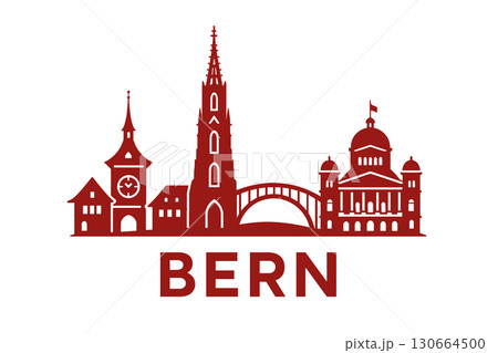 Bern city skyline with iconic buildings and landmarks 130664500