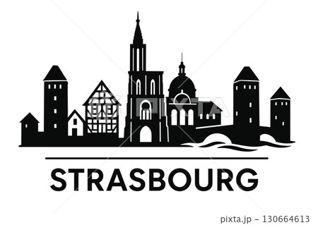Strasbourg city skyline with iconic buildings and landmarks 130664613