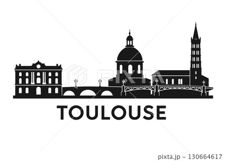 Toulouse city skyline with iconic buildings and landmarks 130664617