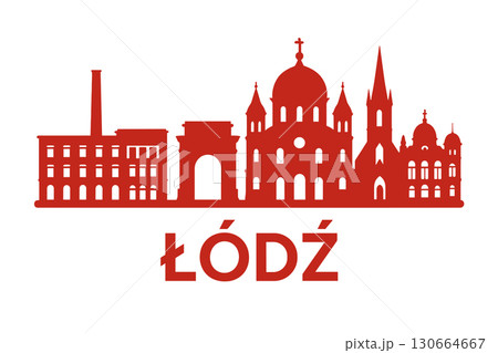 L?dz city skyline with iconic buildings and landmarks 130664667