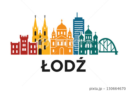 L?dz city skyline with iconic buildings and landmarks L?dz city skyline with iconic buildings and landmarks 130664670
