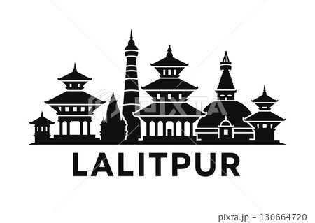 Lalitpur city skyline with iconic buildings and landmarks 130664720