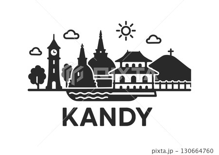 Kandy city skyline with iconic buildings and landmarks 130664760