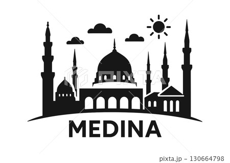 Medina city skyline with iconic buildings and landmarks 130664798