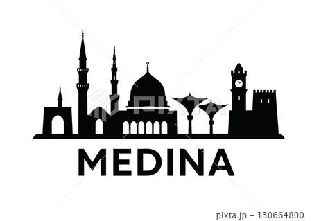 Medina city skyline with iconic buildings and landmarks 130664800
