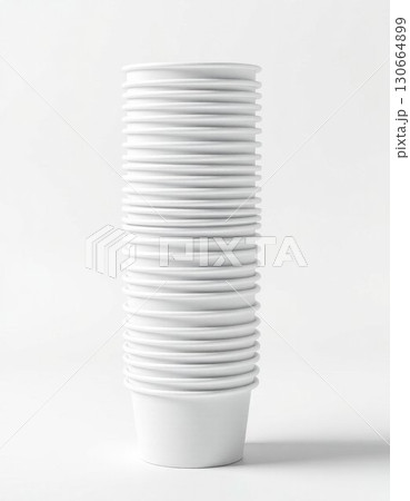 stack of white bowls for breakfast isolated on white stack of white bowls for breakfast isolated on white 130664899