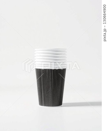 white paper cup on white background 130664900