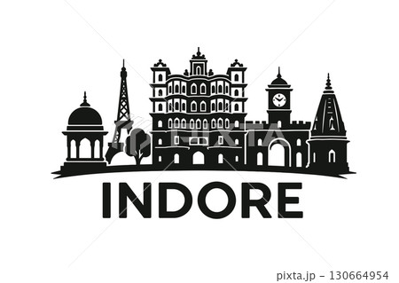 Indore city skyline with iconic buildings and...のイラスト素材 [130664954] - PIXTA