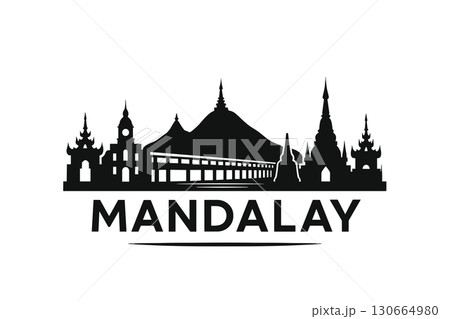 Mandalay city skyline with iconic buildings and landmarks Mandalay city skyline with iconic buildings and landmarks 130664980
