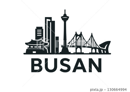Busan city skyline with iconic buildings and landmarks 130664994
