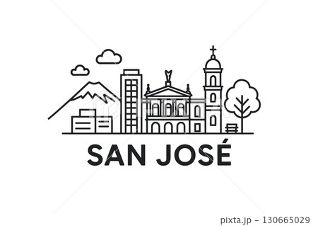 San Jos? city skyline with iconic buildings and landmarks 130665029