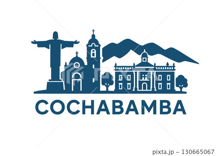 Cochabamba city skyline with iconic buildings and landmarks 130665067
