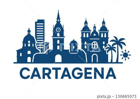 Cartagena city skyline with iconic buildings and landmarks 130665073