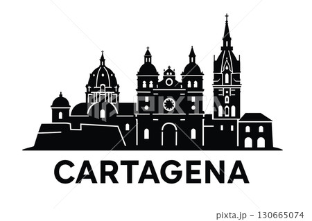 Cartagena city skyline with iconic buildings and landmarks 130665074