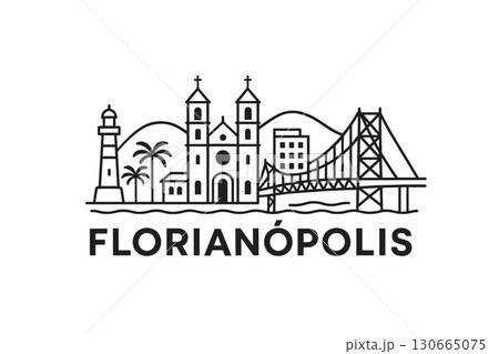 Florian?polis city skyline with iconic buildings and landmarks 130665075