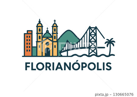Florian?polis city skyline with iconic buildings and landmarks 130665076