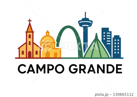 Campo Grande city skyline with iconic buildings and landmarks 130665112