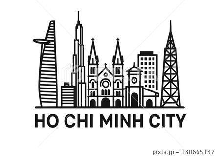 City skyline with iconic buildings and landmarks of Ho Chi Minh City 130665137