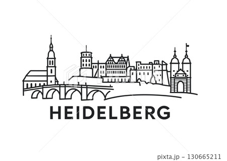 City skyline with iconic buildings and landmarks of Heidelberg City skyline with iconic buildings and landmarks of Heidelberg 130665211
