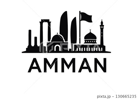 Amman city skyline with iconic buildings and landmarks 130665235