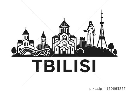 City skyline with iconic buildings and landmarks of Tbilisi 130665255