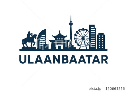 City skyline with iconic buildings and landmarks of Ulaanbaatar 130665256