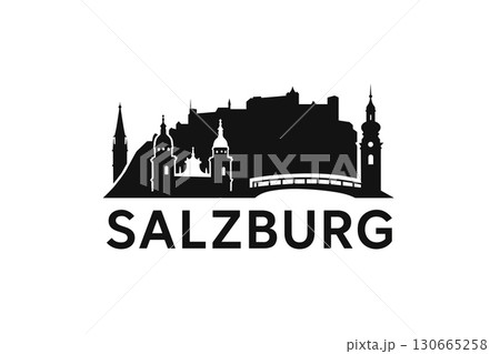 City skyline with iconic buildings and landmarks of Salzburg 130665258
