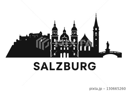 City skyline with iconic buildings and landmarks of Salzburg 130665260