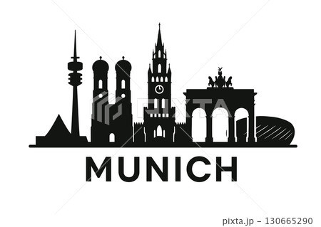 City skyline with iconic buildings and landmarks of Munich 130665290