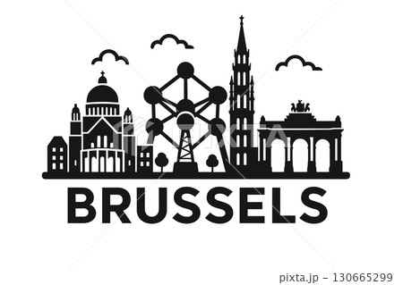 City skyline with iconic buildings and landmarks of Brussels 130665299