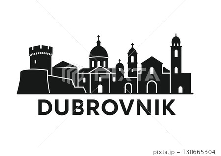 City skyline with iconic buildings and landmarks of Dubrovnik 130665304
