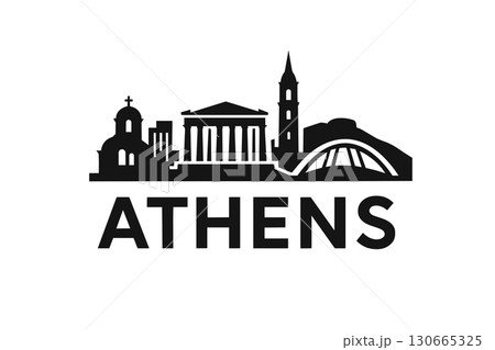 City skyline with iconic buildings and landmarks of Athens 130665325